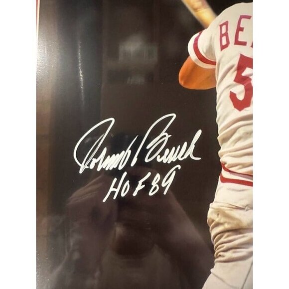 Johnny Bench signed HOF 89 autographed Cincinnati Reds 16x20 Photo Framed PSA - Picture 3 of 6